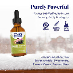 ZAND Insure Herbal dropper dispensing a precise daily dose.