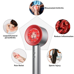 Zarbaha wand in use on the shoulder for muscle recovery.