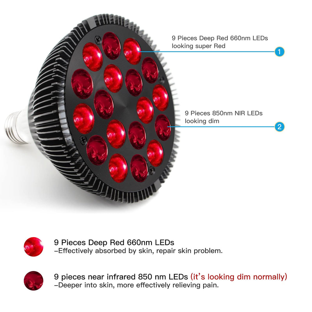 Zarbaha red light therapy lamp side view showing slim profile