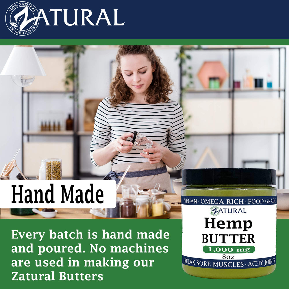 Zatural Hemp Butter vegan symbol signals plant-based, animal-friendly skincare.