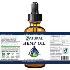 Zatural Hemp Oil Drops dropper enables easy under-tongue application.