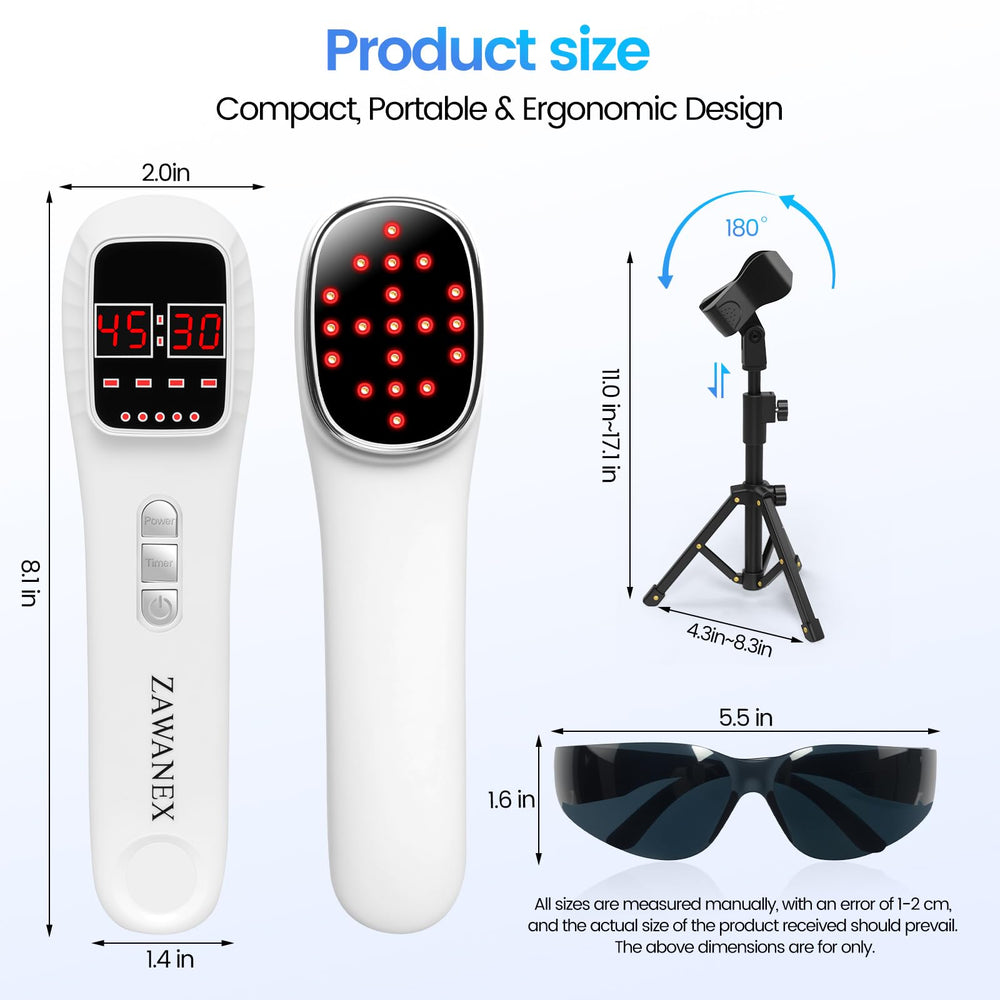 ZAWANEX packaging contents feature device, bracket, clip, goggles, charger, and manual.