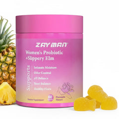 ZAYMAN Her Juicy gummies bottle with pineapple flavor for daily balance.