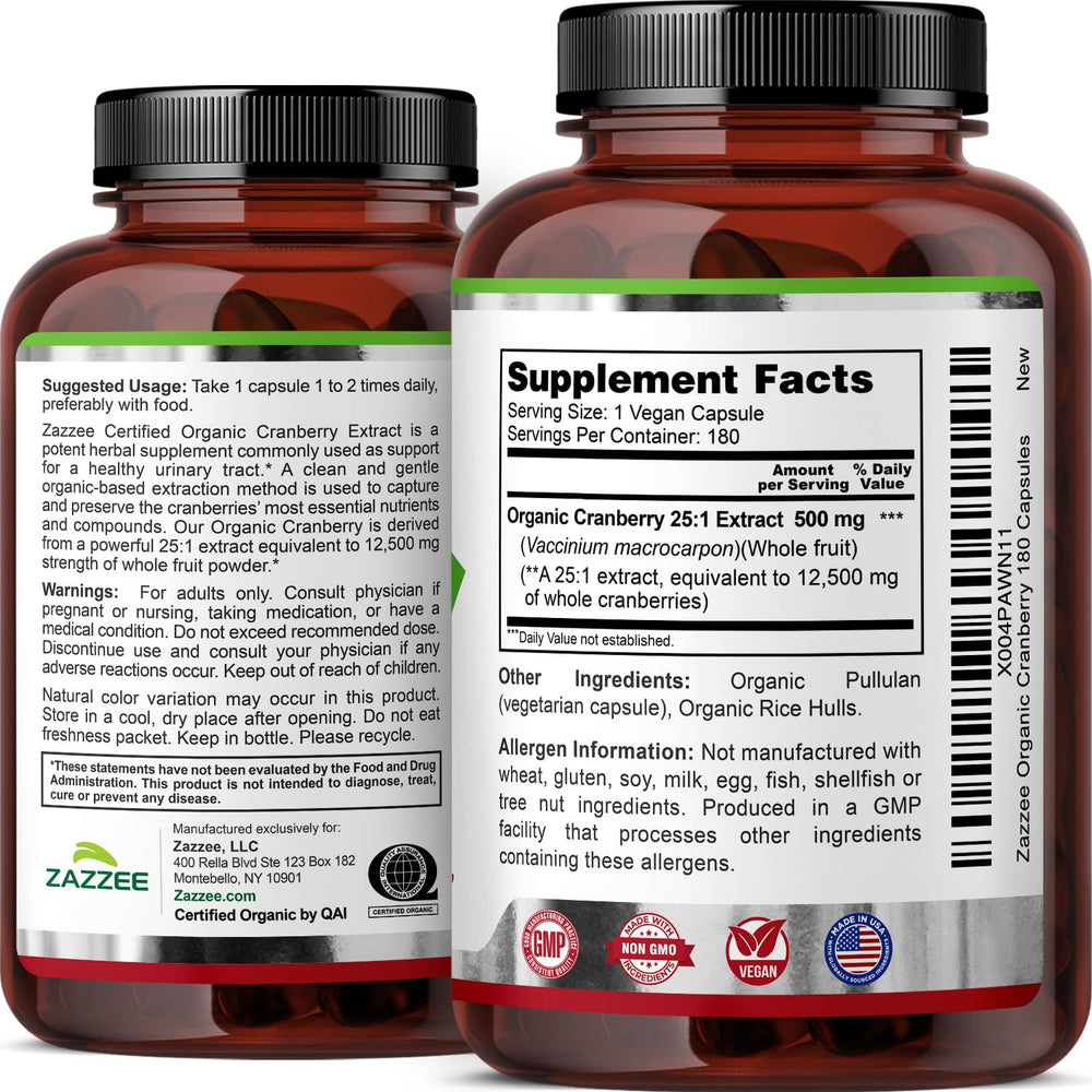 Zazzee Cranberry 25 Extract color variation reflects natural product