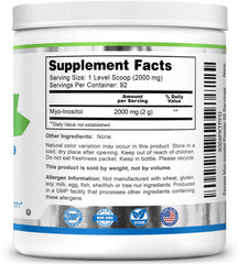 Zazzee Myo-Inositol label displays kosher and non-GMO assurances.