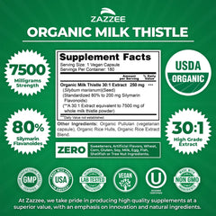 Zazzee Organic 30:1 Extract packaging emphasizing potent concentration