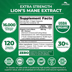 Zazzee USDA Organic seal indicating certified organic quality.