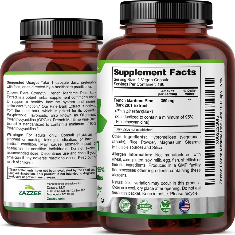 Zazzee six-month supply label emphasizes long-lasting value.