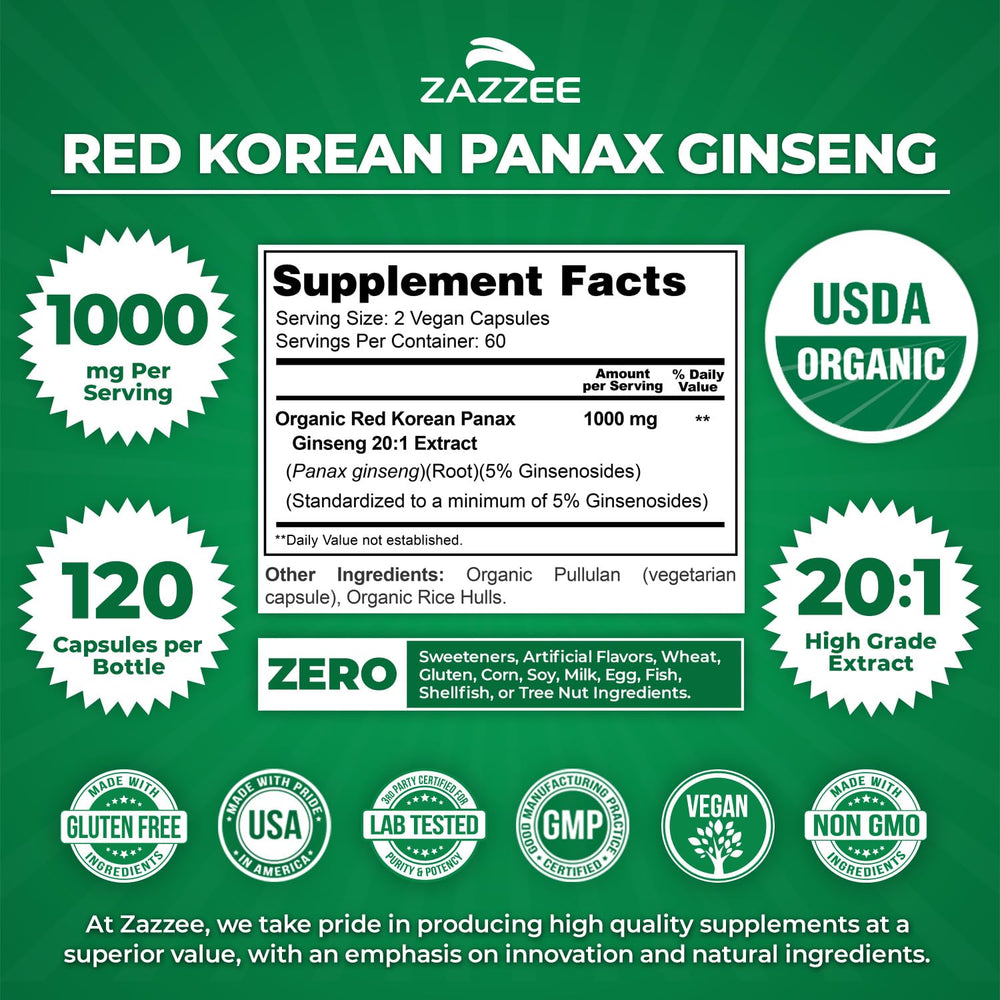 Zazzee USDA Organic label on bottle communicates all-natural quality.