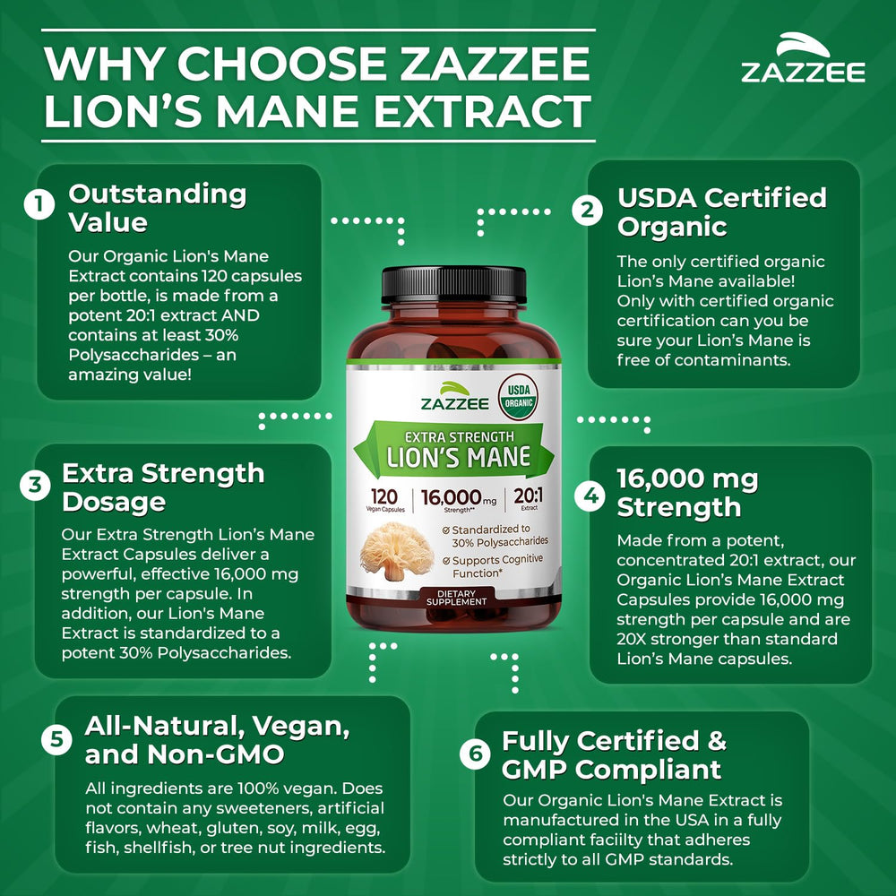 Zazzee vegan non-GMO formula free from common allergens.