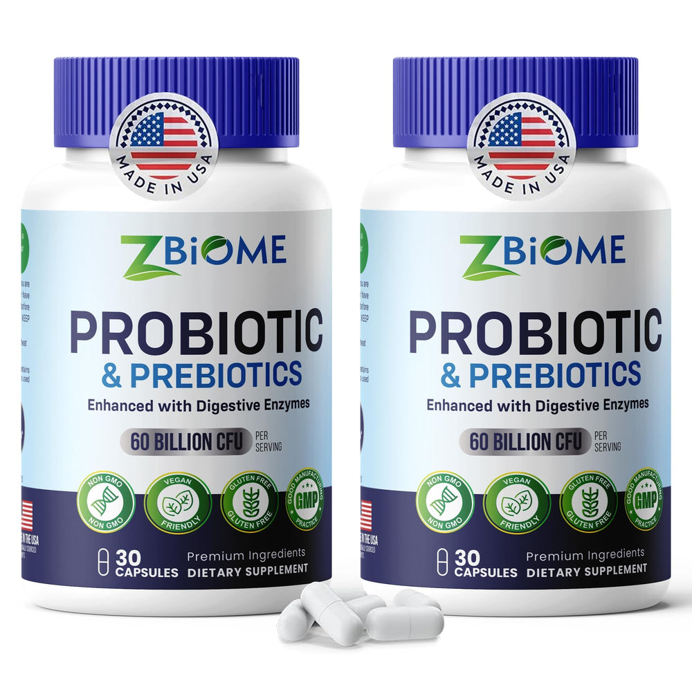 ZBIOME probiotic 60B bottle front for daily digestive support