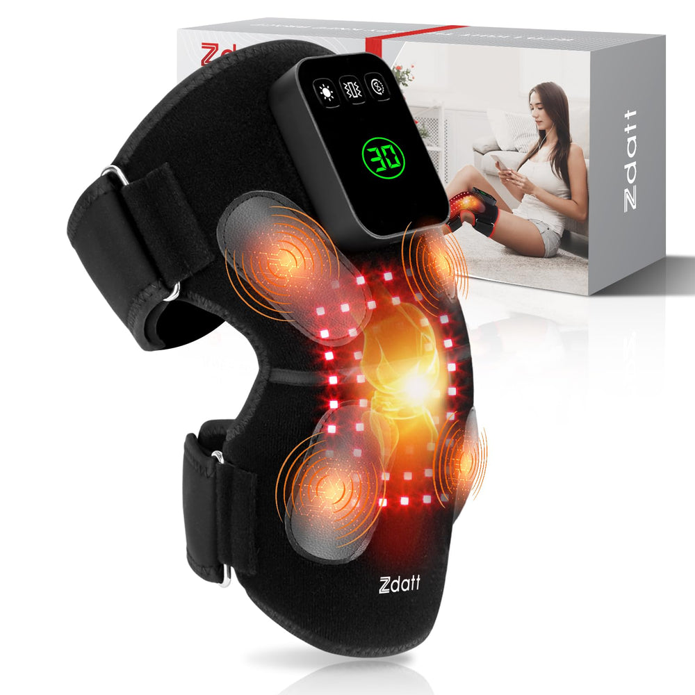 Zdatt Red Light Therapy Knee, front view with LEDs for targeted relief.