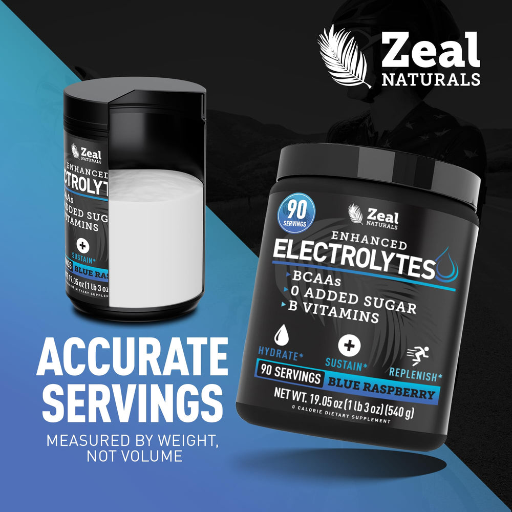 Zeal Electrolyte Powder bottle in athletic setting for on-the-go hydration.