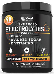Zeal Electrolyte Powder bottle for on-the-go hydration and recovery