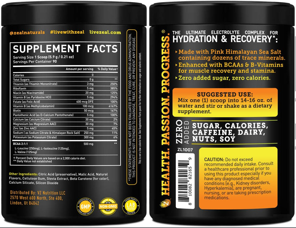 Zeal Electrolyte Powder glass ready to hydrate during workouts