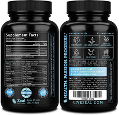 Close-up of Zeal Naturals Collagen Peptides capsules showing hydrolyzed collagen for absorption