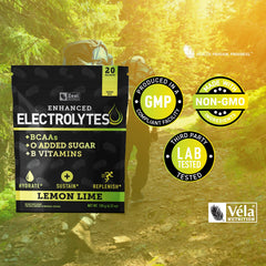 Zeal Naturals Lemon Lime electrolyte sticks mockup with 20 packets for keto-friendly hydration
