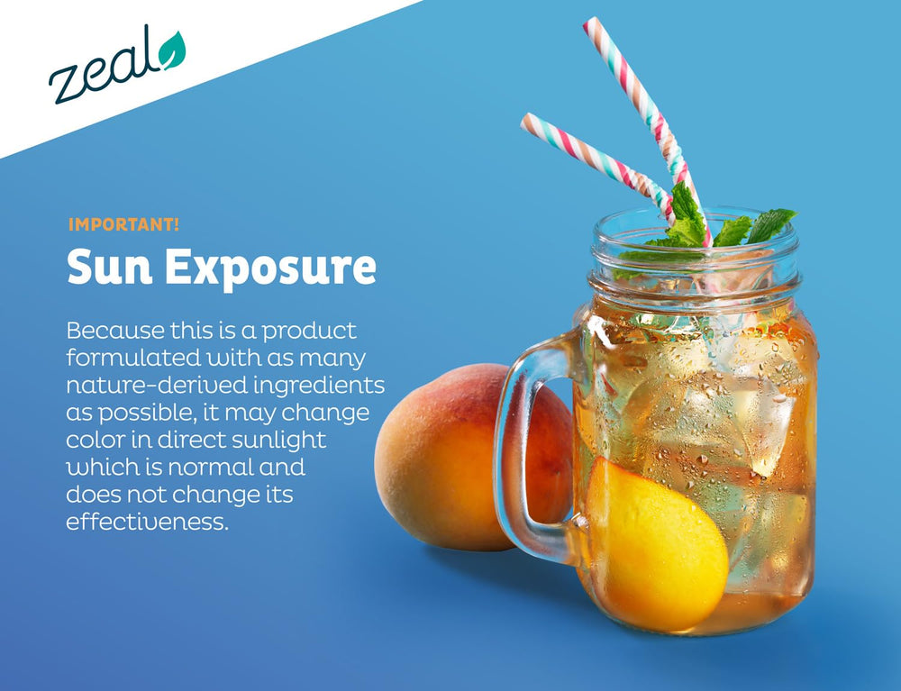 Zeal Naturals label highlights zero sugar and natural ingredients.