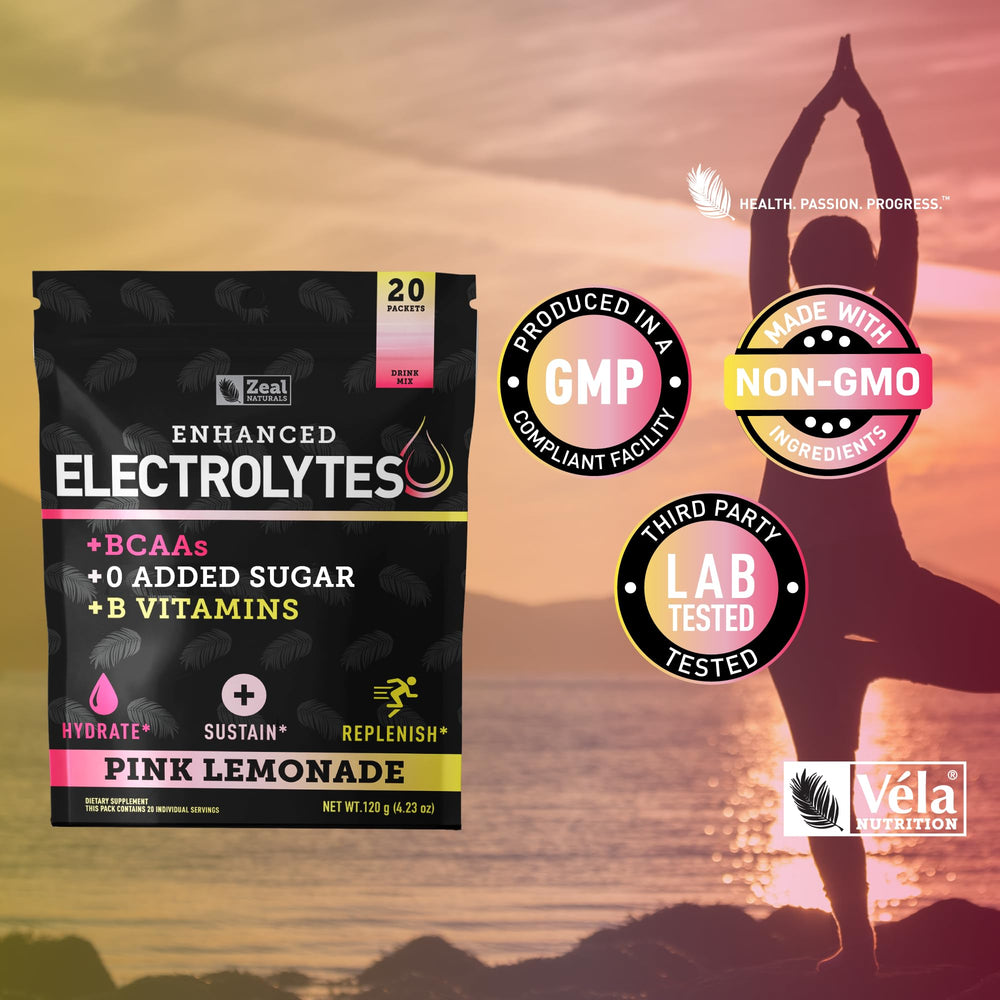 Zeal Naturals stick packets dissolving in water illustrate quick flavor release