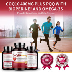 120-serving bottle emphasizes long-lasting supply for daily CoQ10 routines