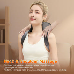 ZEDRIWELL portable neck and shoulder massager for car and travel.