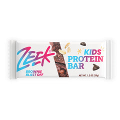 Zeek Bar Kids natural ingredients banner emphasizes dates, honey, and oats.