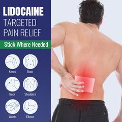 ZEEY lidocaine patch on wrist/elbow for sore joint relief.