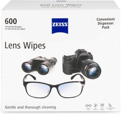 ZEISS Pre-Moistened Lens Wipes 600-count pack for gentle, streak-free cleaning of glasses