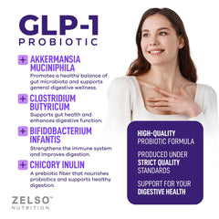ZELSO GLP-1 probiotic capsules in hand suggest easy daily routine