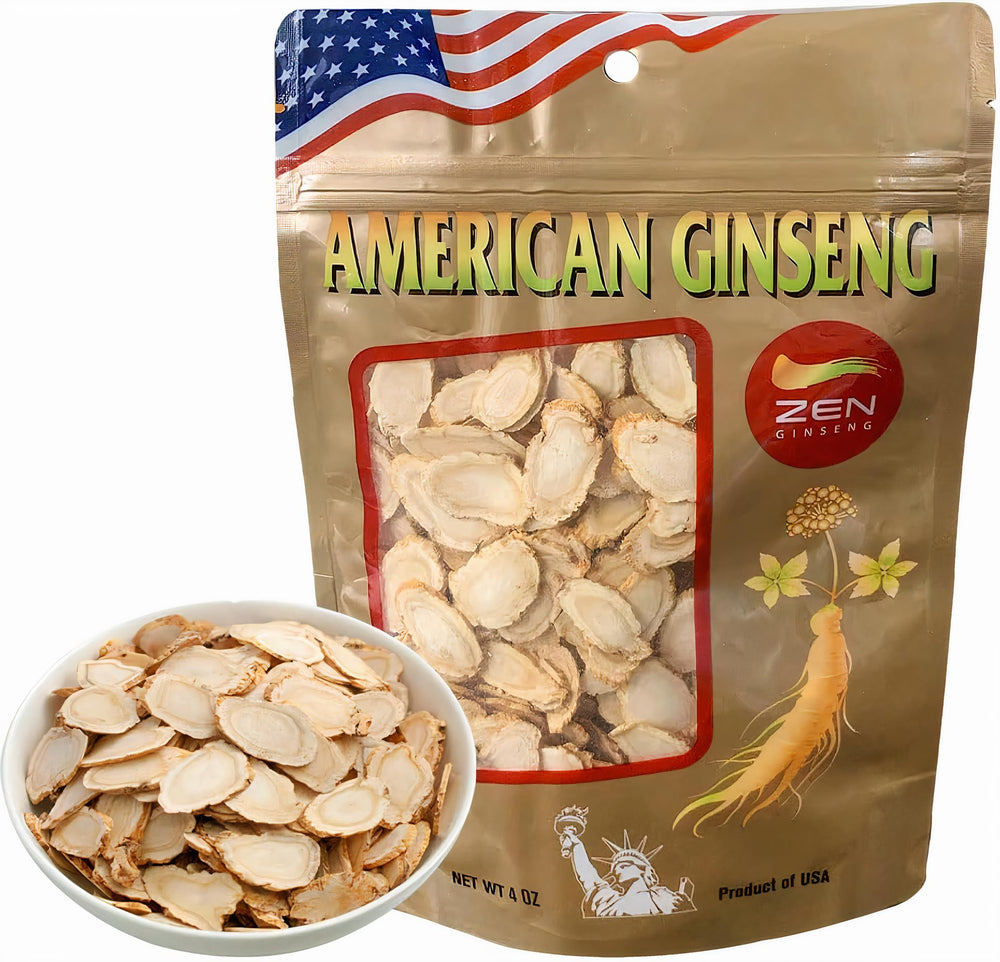 Zen Ginseng Wisconsin slices in a bag for convenient daily immune support