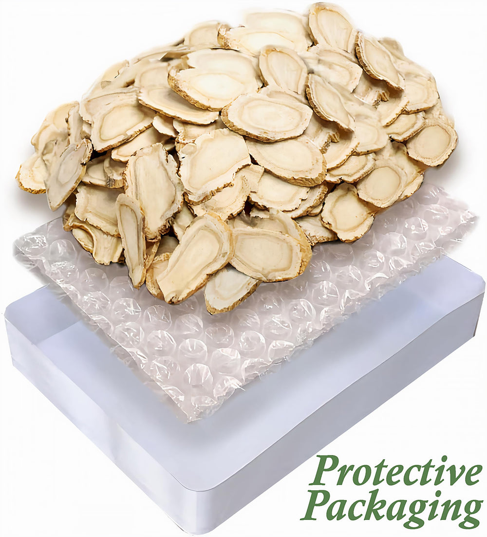 Zen Ginseng Wisconsin slices dissolving in hot tea