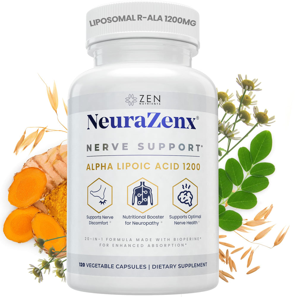 Zen Nutrients NeuraZenX bottle front supports nerve health on the go