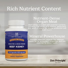 Zen Principle capsules pouring into a spoon for dosing ease.