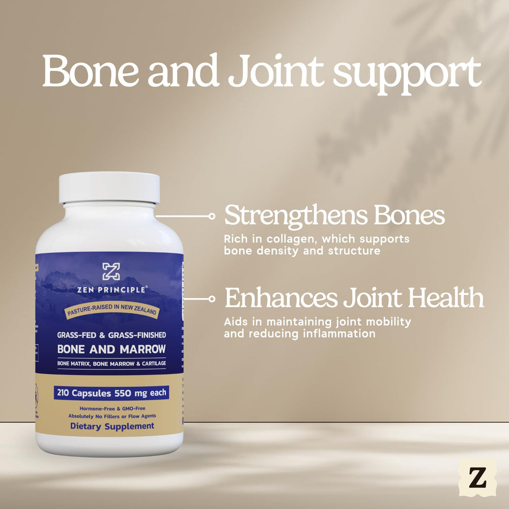Zen Principle freeze-dried bone marrow powder image emphasizes nutrient preservation for vitality.