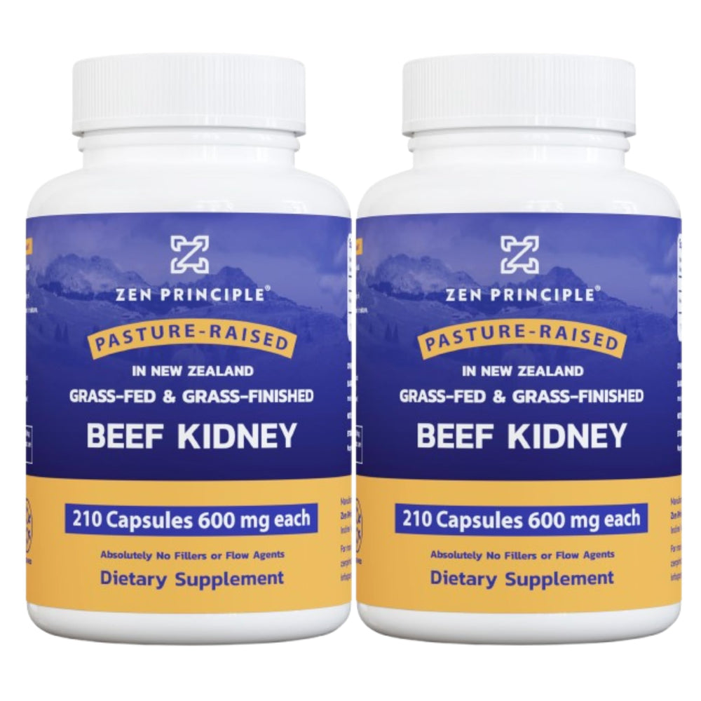 Zen Principle grass-fed beef kidney capsules bottle for premium organ support