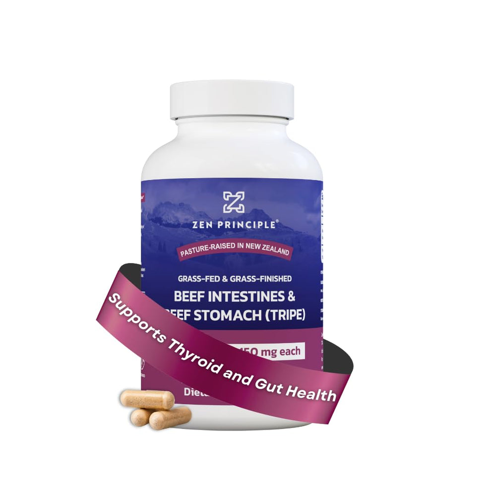 Zen Principle grass-fed beef tripe capsules for gut support and vitality