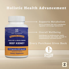 Zen Principle label highlights New Zealand grass-fed kidney quality.