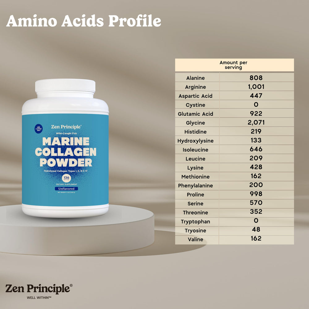 Zen Principle Marine Collagen powder in coffee demonstrates versatile use