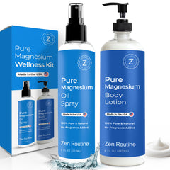 Zen Routine magnesium spray unscented for quick skin absorption.