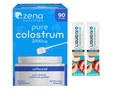 ZENA Ze_Na Pure Colostrum bottle for immune and gut support.
