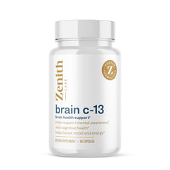 Zenith Labs Brain C-13 capsule closeup highlighting cognitive focus