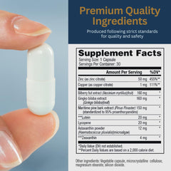 Vision 20 capsules close-up for easy daily intake and eye health