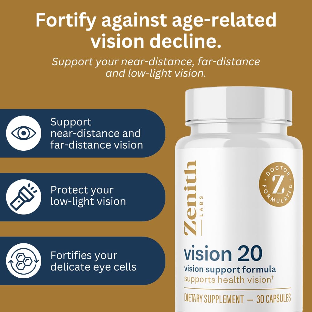 Zenith Labs Vision 20 three-pack packaging shown for value.