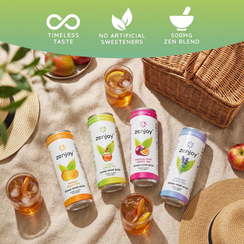 Zenjoy lemon balm leaves and tea aroma evoke herbal relaxation.