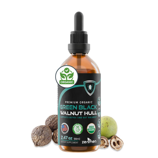Zenmen Green Black Walnut Tincture bottle showing premium packaging for daily use
