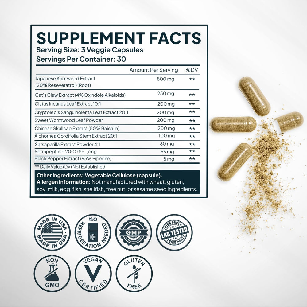 ZenMen Tick Immune Support capsules close-up emphasizing herbal blend for wellness.