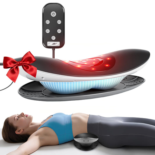 Zenopax electric lumbar traction device front view for home use, ergonomic and compact.