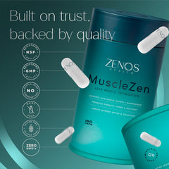 Athlete training with MuscleZen, suggesting potential performance support.