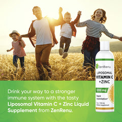 Zenrenu liposomal vitamin C zinc liquid dropper for precise dosing