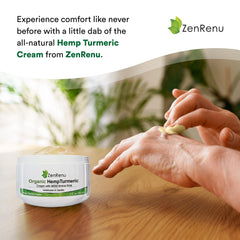 Woman applying Zenrenu cream on knee after activity for versatile relief.